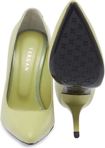 Yeşil Hakiki Deri Kadın Stiletto - K24I1AY67482-S1X