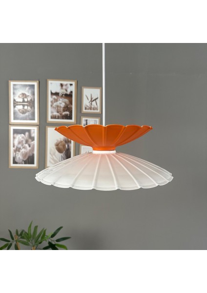 Rubby Beyaz-Turuncu Metal Tekli Avize Mutfak Modern Dekoratif Sarkıt Aydınlatma indirimleri