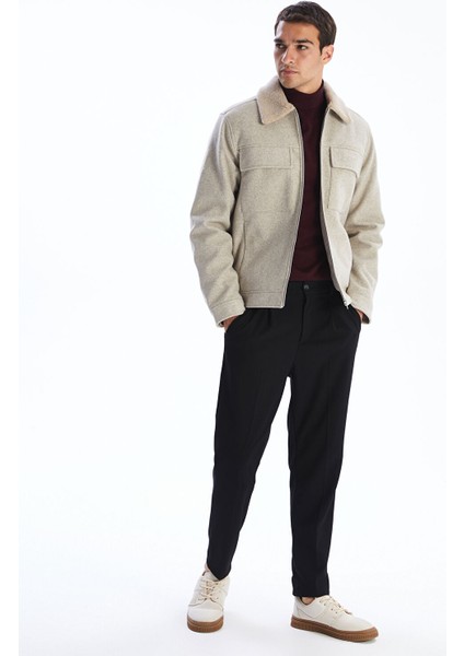 Yeni Sezon Standart Kalıp Kürk Yaka Erkek Kaşe Mont fiyatları