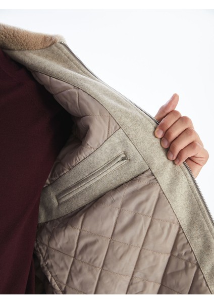 Yeni Sezon Standart Kalıp Kürk Yaka Erkek Kaşe Mont modelleri