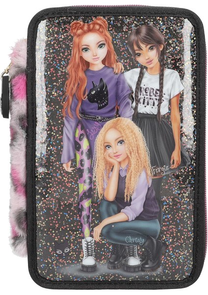 13017 Rebel - 3 Bölmeli Kutu, Siyah, Model, Parıltı ve Aslan Derisi, Renkli, Cetvel, ve Çok Daha Fazlası ile Kutu