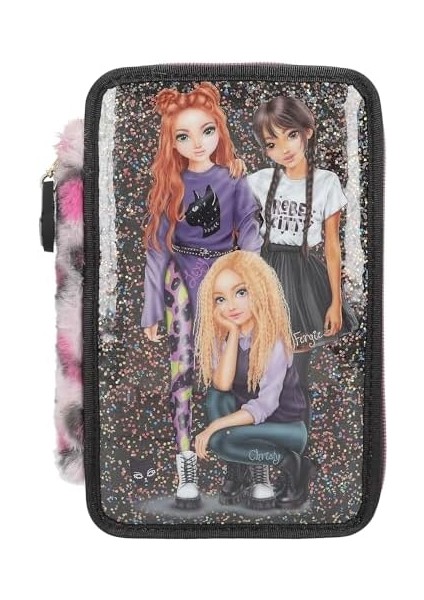 13017 Rebel - 3 Bölmeli Kutu, Siyah, Model, Parıltı ve Aslan Derisi, Renkli, Cetvel, ve Çok Daha Fazlası ile Kutu modelleri