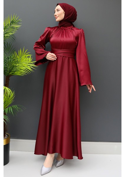 Nazlı Tesettür Elbise Bordo fırsatları