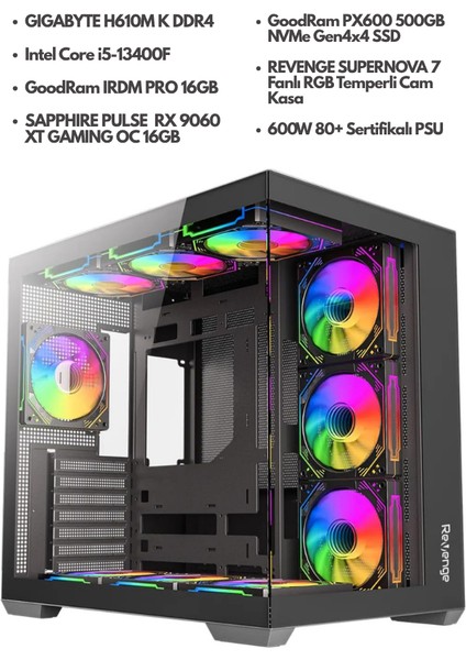 I5 13400F | 16GB Ddr4| Rx 9060XT| 500GB M2 SSD | Oyuncu Bilgisayarı