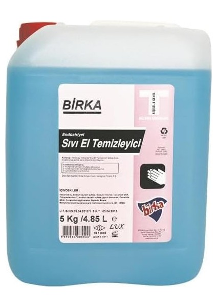 Birka Endüstriyel Sıvı El Sabunu 5 Kg.