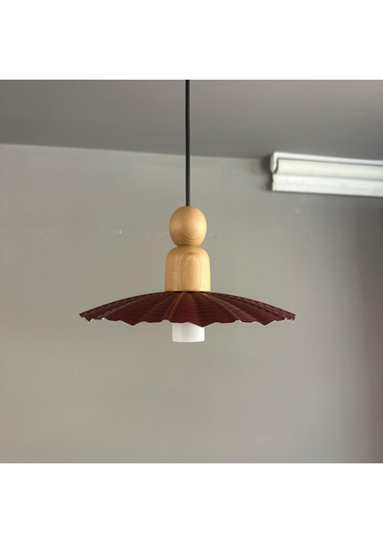 Moriva Vişne Çürüğü Metal Avize Kalın Ahşap Boncuk Başlık Tekli Rustik Cafe Modern Sarkıt Aydınlatma fırsatları