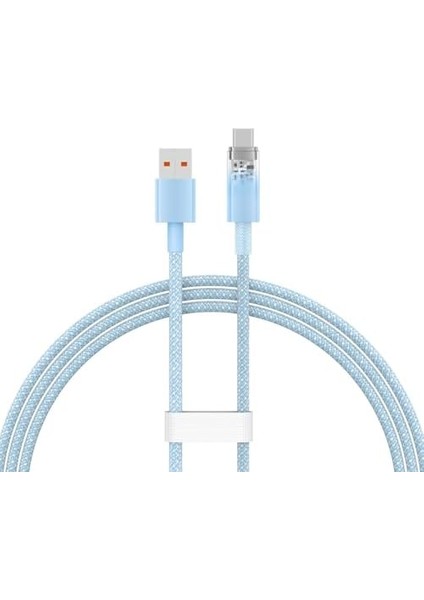 Explorer Serisi Hızlı Şarj Kablosu Akıllı Kontrolü USB To Type-C 100W, 1m, Mavi modelleri
