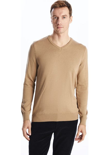 Yeni Sezon V Yaka Uzun Kollu Erkek Triko Kazak