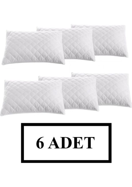 6 Adet Kapitoneli Fermuarlı Yastık Koruyucu Alez 50X70 cm
