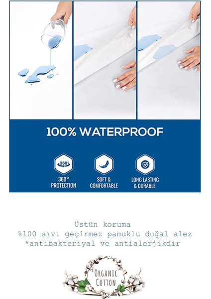 Pamuklu Fitted Full Kenar Su Sıvı Geçirmez Yatak Koruyucu Alez Çarşaf Beyaz 140X190 fırsatları