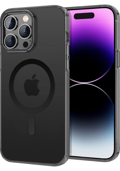 Labs 14 Pro Max Taofit Manyetik Yarı Saydam Metal Çerçeve Kılıf (Siyah)