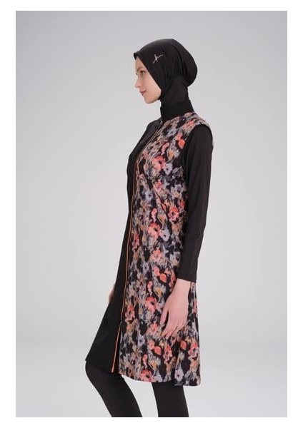 HSM-3088 Liyuza Desenli Jileli Tesettür Mayo
