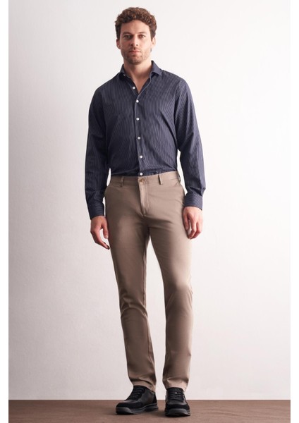 - Koyu Bej Yan Cep Düz Paça Pamuklu Slim Fit Chino Casual Pantolon 1003255165 fiyatları