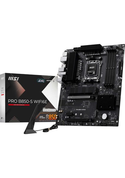 Msı Pro B850-S WIFI6E, Am5 Anakart, Ddr5 8200MHZ(OC), HDMI Dp, 2x M.2, USB 10GBPS, 2.5g Lan, Wi-Fi 6e, Atx
