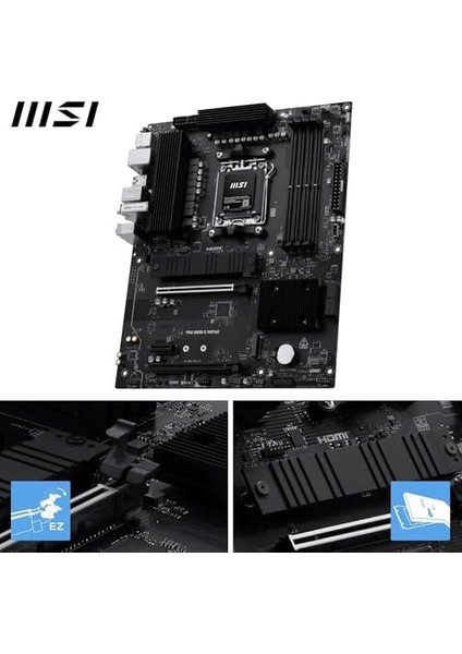 Msı Pro B850-S WIFI6E, Am5 Anakart, Ddr5 8200MHZ(OC), HDMI Dp, 2x M.2, USB 10GBPS, 2.5g Lan, Wi-Fi 6e, Atx modelleri