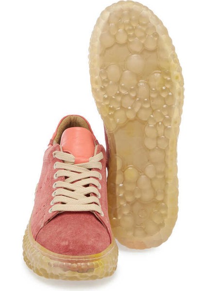 Pembe Hakiki Süet Deri Kadın Sneaker - K24I1AY67334-T4Z