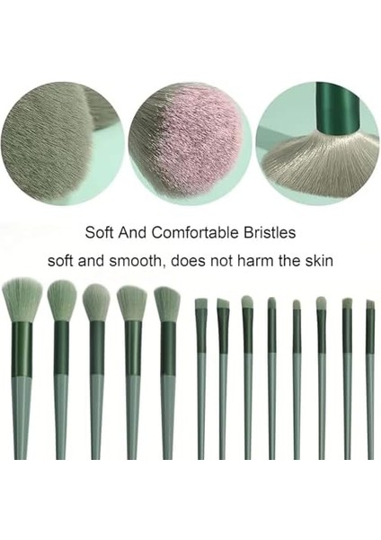 Orret Home 13 Parça Makyaj Fırça Seti, Fondöten, Pudra, Kapatıcı, Göz Farı, Allık, Vurgulayıcı, Kaş Fırçası Içeren Set, Yeni Başlayanlar ve Profesyonel Makyaj Sanatçıları Için, Bez Çantalı (Yeşil) modelleri