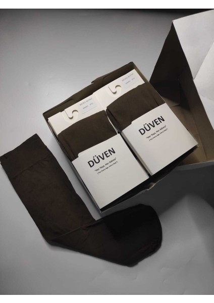 12 Çift Mat Dokulu 40 Den Orta Kalın Mus Kakao Dizaltı Pantolon Çorap modelleri