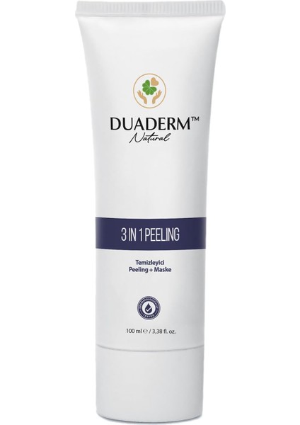 Duaderm 3'ü 1 Arada Cilt Temizleyici Peeling Maske, Gözenek Sıkılaştırıcı, 100 ml