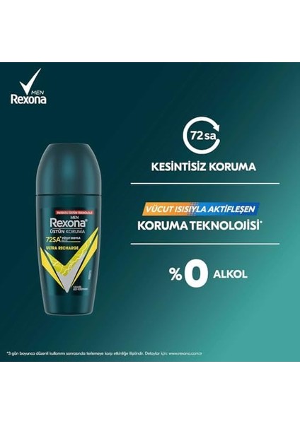 Rexona Men Ultra Recharge Roll On Deodorant, 50 Mililitre modelleri