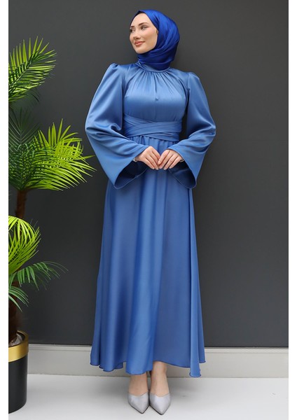 Nazlı Tesettür Elbise Mavi fırsatları