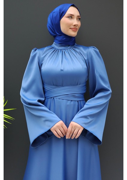 Nazlı Tesettür Elbise Mavi indirimleri