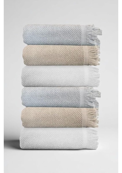 6'lı Jelena El Havlusu - 50X90 Cm, 225 GR,%100 Pamuk, Spa ve Otel Havlusu, Günlük Kullanıma Uygun