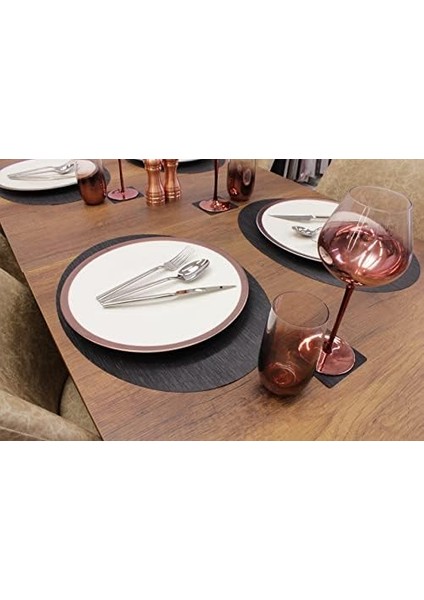 Oval Bambu Desen Kesim Servis 2 Adet 35X45 cm fiyatları