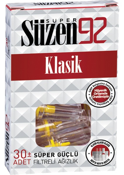 Süper Süzen 92 Ağızlık Filtresı 30'lu 4 Adet