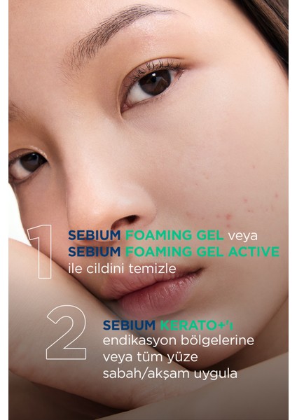 Sebium Kerato+ Sivilce, Akne Lekesi Karşıtı AHA, BHA, Salisilik Asit İçeren Bakım Kremi 30 ml