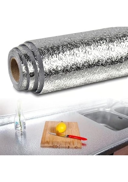 Rulo Gümüş Folyo Duvar Kağıdı, Kendinden Yapışkanlı Raf Içi, Su Geçirmez Folyo 2 mt x 60 cm fiyatları