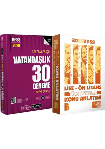 2026 Kpss Lise Ön Lisans Tüm Dersler Konu - 2026 Kpss Vatandaşlık 30 Deneme Çözümlü