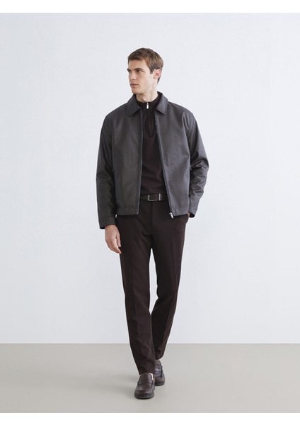 Yeni Sezon Gömlek Yaka Suni Deri Erkek Mont fırsatları