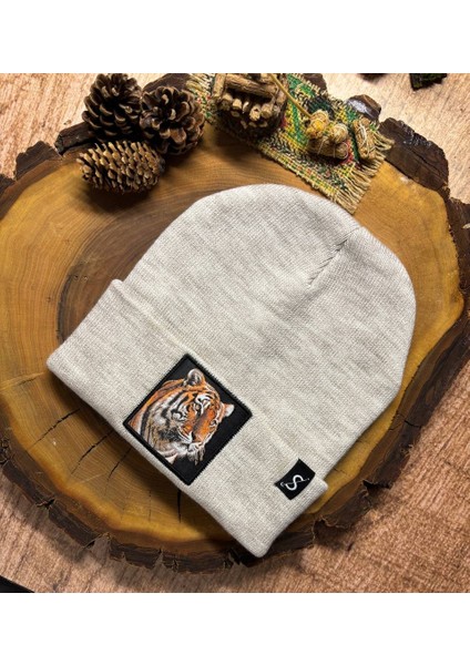 Erkek Kadın Unisex Bere Kışlık Şapka – Kışlık Kalın Triko Kaplan Tiger Hayvan Figürlü Şık Kış Bere
