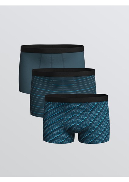 Yeni Sezon Standart Kalıp Pamuklu Esnek Erkek Boxer 3'lü