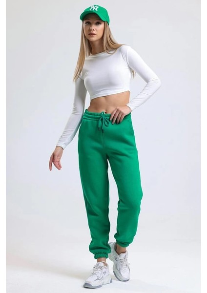 Sptrns 3 Iplik Şardonlu Paça Lastikli Eşofman Yeşil İS001 (Beden: M) fırsatları