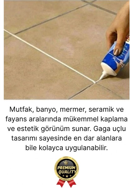 Profesyonel Kolay Kullanıma Hazır Zemin Duvar Onarma Gaga Uçlu Tüp Fayans Arası Derz Dolgu Gri fiyatları