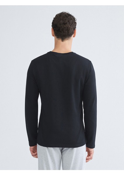 Yeni Sezon Bisiklet Yaka Uzun Kollu Beşiktaş Baskılı Erkek Pijama Üst fiyatları