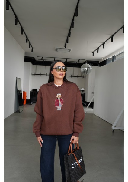 Teddy Işlemeli Sweatshirt modelleri