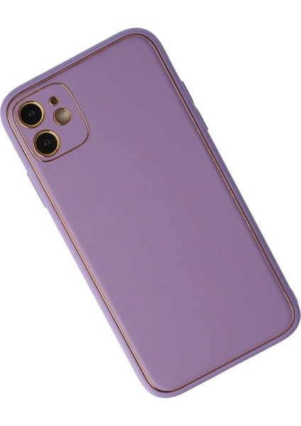 Iphone 12 Kılıf Coco Deri Silikon Kapak - Lila fiyatları