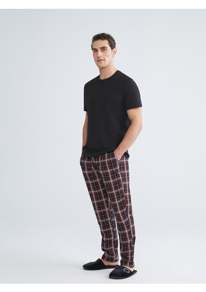 Yeni Sezon Standart Kalıp Ekose Erkek Pijama Alt