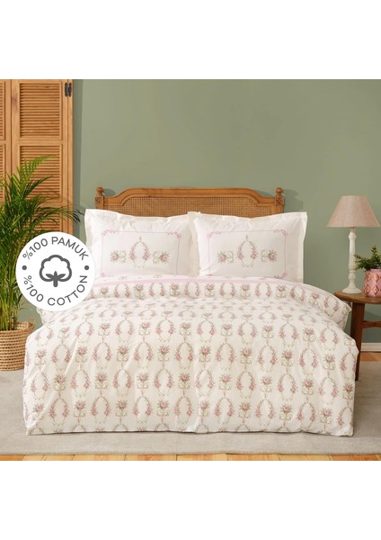 Alfia Pudra Pamuk Tek Kişilik Nevresim Takımı