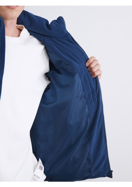 Yeni Sezon Standart Kalıp Dik Yaka Kadife Erkek Şişme Mont fırsatları