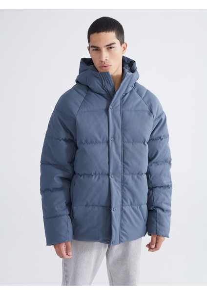 Yeni Sezon Rahat Kalıp Kapüşonlu Erkek Şişme Mont