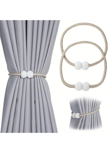 Manyetik Klipleri Iç Dekorasyon Inci Topları Tokası 2 Adet Toplama Aparatı