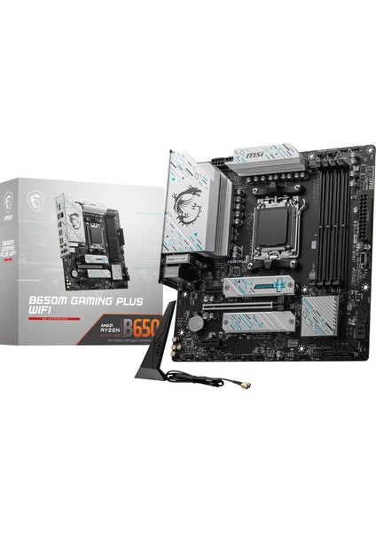 Msı MB B650M Gamıng Plus Wıfı Am5 Ddr5 7200MHZ(OC) HDMI Dp M.2 Usb3.2 2.5g Lan Wı-Fı 6e Matx