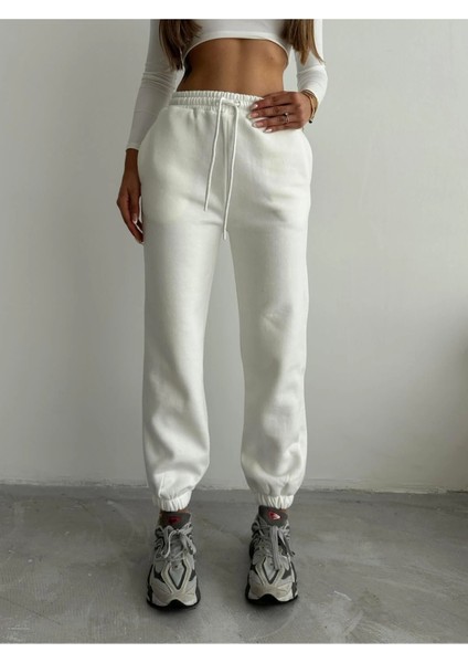 Sptrns 3 Iplik Şardonlu Paça Lastikli Eşofman Beyaz İS001 (Beden: Xl) fırsatları