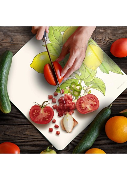 Cam Kesme Tahtası ve Sunumluk Kare Vintage Lemon 30X30 cm fırsatları