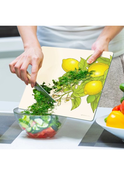 Cam Kesme Tahtası ve Sunumluk Kare Vintage Lemon 30X30 cm indirimleri