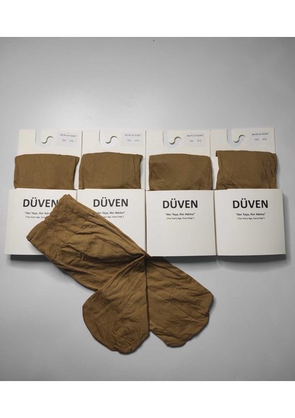 4^lü Kadın Ten Rengi Orta Kalın Mevsimlik Muz 40 Den Soket Kısa Çorap